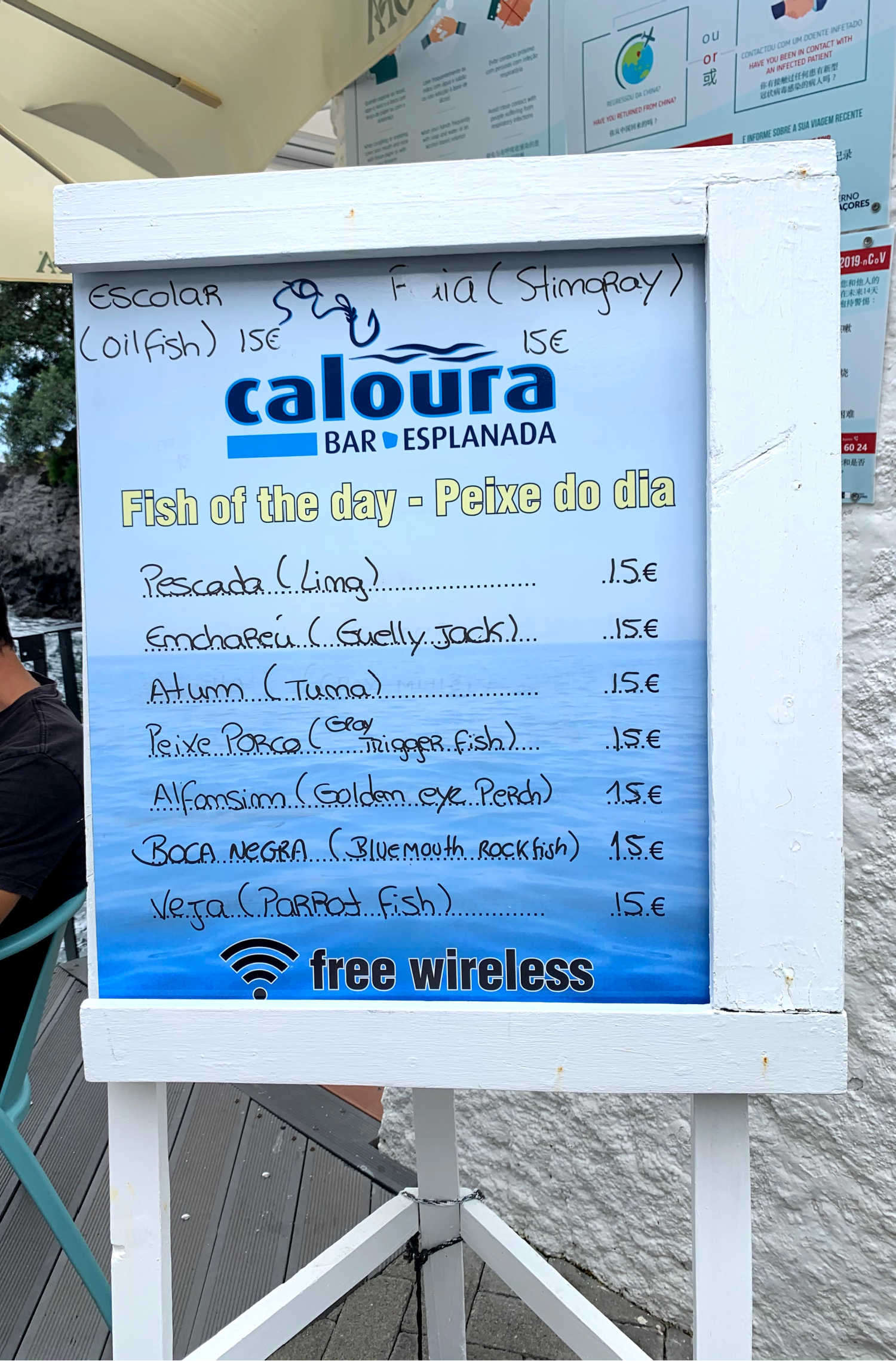 Caloura Restaurant menu